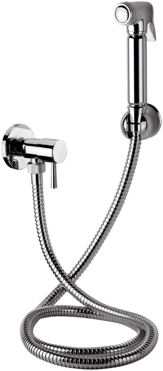 Ensemble douchette WC hygiènique RENOSTAR, douchette Paloma, flexible 1,25  m et robinet à monter sur réservoir WC réf. E44001 - LA CENTRALE PRO